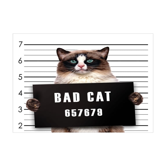 Ambesonne Cat Jigsaw Puzzle, Jail Kitty Under Arrest, Heirloom-Quality Fun Activity for Family Durable Cardboard, 1000 pcs, Brown Black White
