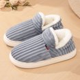 thumbnail image 3 of Pandaie Womens Mens Ankle Bootie Slippers Corduroy Fleece Lined Winter House Shoes Memory Foam Indoor Outdoor Plush Slippers Grey 6.5, 3 of 7
