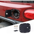 thumbnail image 2 of Fuel Filler Door Locking Gas Tank Cap Cover Compatible with Toyota FJ Cruiser 2007-2021, Gas Tank Doors Replacement, Aluminum Gas Cap Fuel Filler Door Cover (Black), 2 of 5