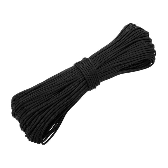 Uxcell 550lb Paracord Rope 200ft, 4mm Tent Rope, 7-Strand Core Heavy Duty Cord for Outdoor Use Black