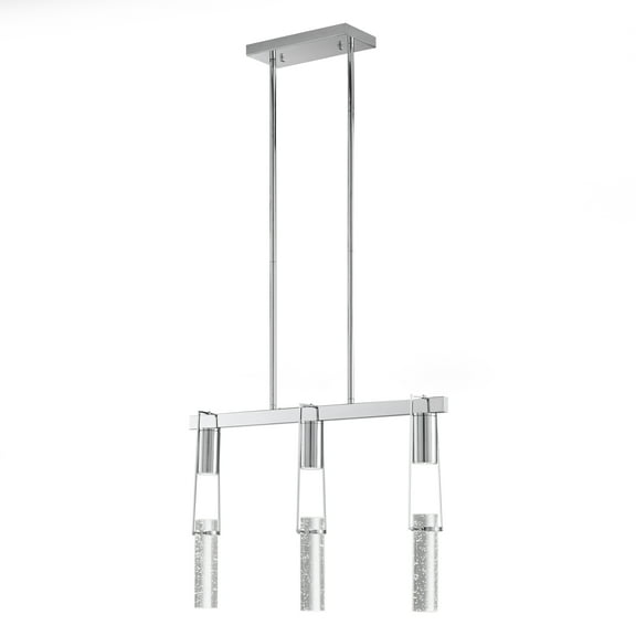 Finesse Decor Harmony Chandelier Chrome Metal and Acrylic 3 LED Lights Dimmable