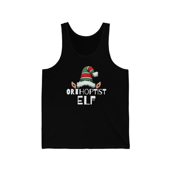Orthoptist Elf Christmas Unisex Tank Top, XS-2XL Holidays Xmas Elves
