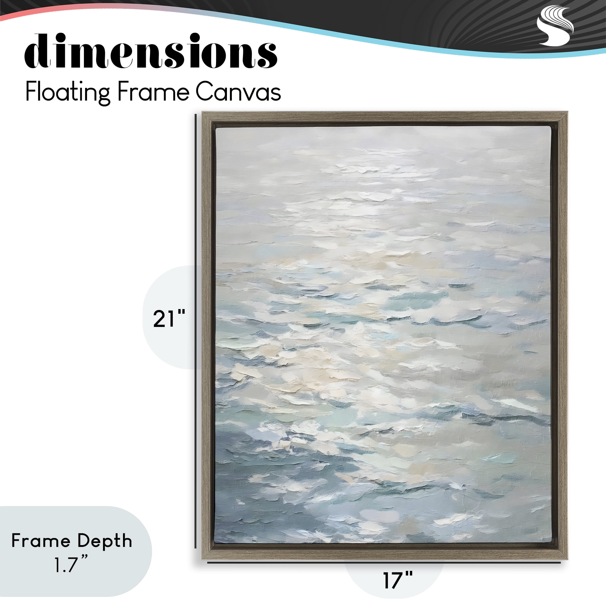Stupell Industries Shallow Reflections Calm Sea Brown Framed Floater Canvas Wall Art, design by Riley B