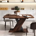 thumbnail image 6 of 55" Extendable Dining Table for 4-6, Space-Saving Adjustable Console Desk with x-Shaped Leg, Wood Rectangular Table for Kitchen, Living Room, Office, 6 of 9