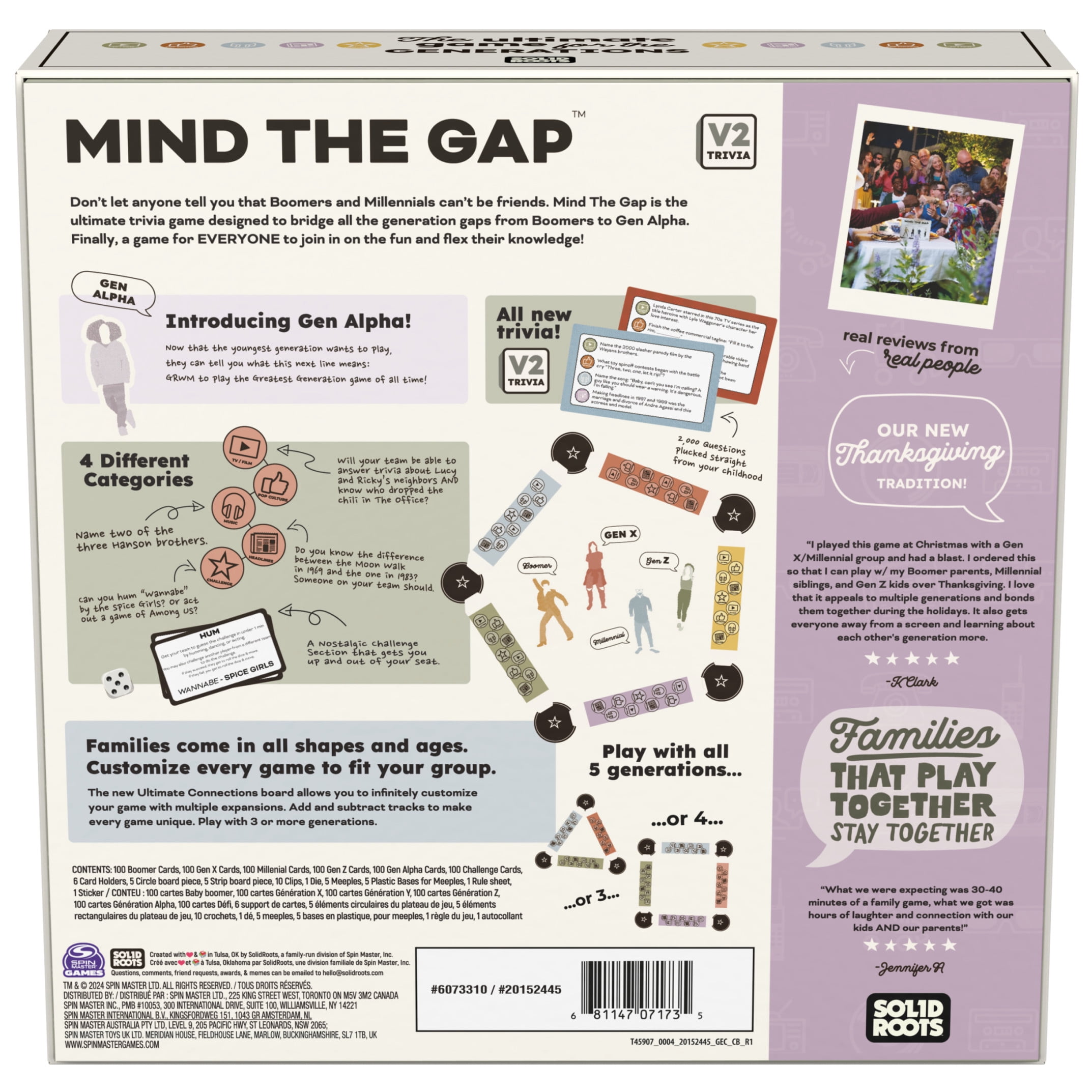 Spin Master Games, SolidRoots Mind the Gap Ultimate Connections,  Generational Family Trivia Game for Ages 8 and up