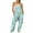 Mint Green womens jumpsuits, variant on Wycnly Jumpsuits for Women Spaghetti Strap Wide Leg Loose Pocket Long Jumpsuits Overalls Summer Fashion Striped Print V-Neck Sleeveless Maxi Rompers White xl