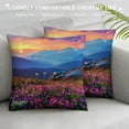 thumbnail image 3 of Erapdaur Flowers Mountains Sunset Pillow Covers for Couch Sofa Indoor Outdoor Home Decor Pillowcase 1PC 22x22in, 3 of 5