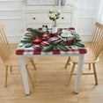thumbnail image 3 of Christmas Tablecloth, Christmas Ball Red Bufalo Plaid Washable Table Cover for Party Picnic Dinner Decor, 3 of 7