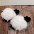 thumbnail image 5 of Wensltd Women Slippers Fluffy Slippers Open Toe Flat House Slippers Slip On Indoor Daily White, 5 of 9
