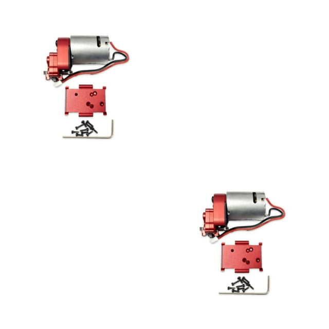 Wweixi 370 Moteur 34T Boîte de Vitesses Transmission pour HobbyPlus 1/18 CR18P Rock Van Capacités de Conduite 370 Moteur 34T Boîte de Vitesses Rouge 2Set