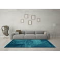 thumbnail image 3 of Ahgly Company Machine Washable Indoor Rectangle Abstract Turquoise Blue Modern Area Rugs, 5' x 7', 3 of 4