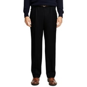 New Brooks Brothers Mens Black Wool Pleated Cuffed Dress Pants 34W 32L 5452-4