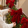 thumbnail image 6 of Velvet Bows for Christmas Tree for Wreaths Indoor Outdoor Easy Hanging for Window Stairs Porch Xmas Decoration Party Supplies Car Bow Wine, 6 of 7