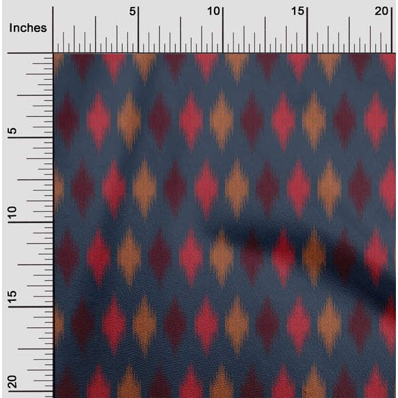oneOone Cotton Cambric Fabric Argyle Ikat Print Fabric By The Yard 56 Inch Wide