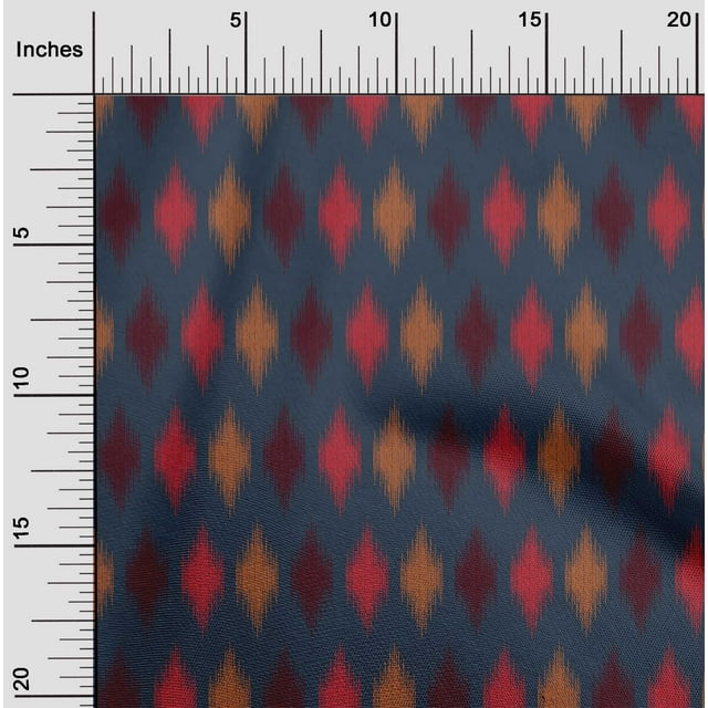 oneOone Silk Tabby Fabric Argyle Ikat Decor Fabric Printed BTY 42 Inch Wide
