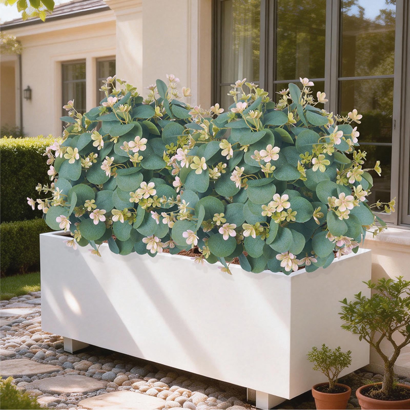 Roiihwy Artificial Flowers Outdoor Faker Plants Spring Summer Decoration, Artificial Silk Flowers, Realistic Realisic UV Resistance, Suitable for Outdoor Decoration, Courtyard Porch