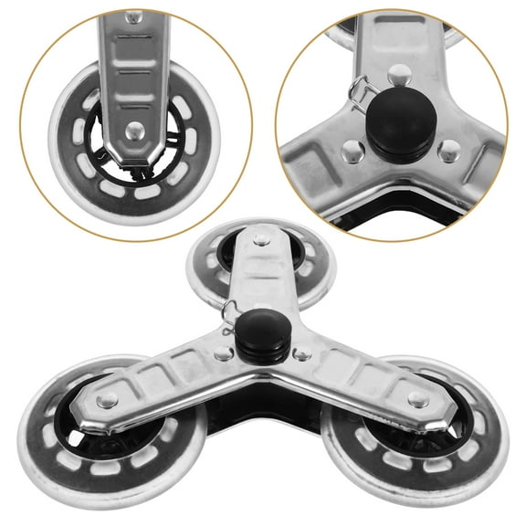 OUNONA  Stainless Steel Casters Stair Climbing Wheels Luggage Cart Dolly Trolley