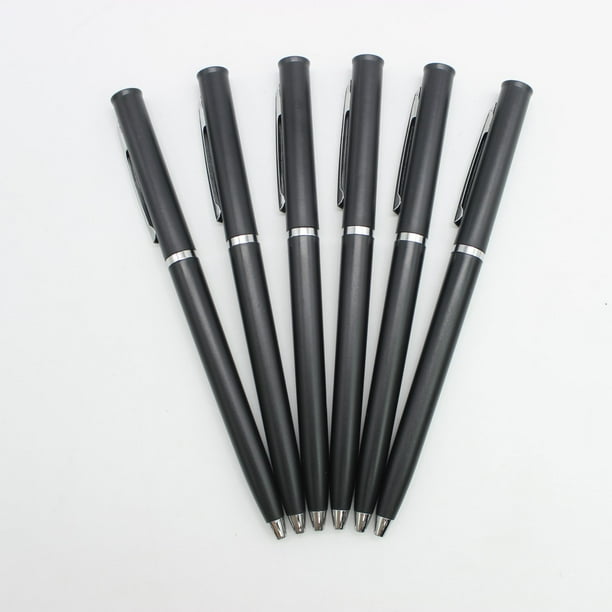 Bolígrafo pequeño de plástico con punta giratoria, color negro esmerilado, para regalo, acabado negro mate