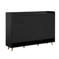 thumbnail image 4 of MAYEERTY Sleek and Contemporary Shoe Cabinet with Adjustable Shelves, Minimalist Home Organizer with Solid Wood Legs, Storage Sideboard for Entryway, Living Room, Black, 4 of 21