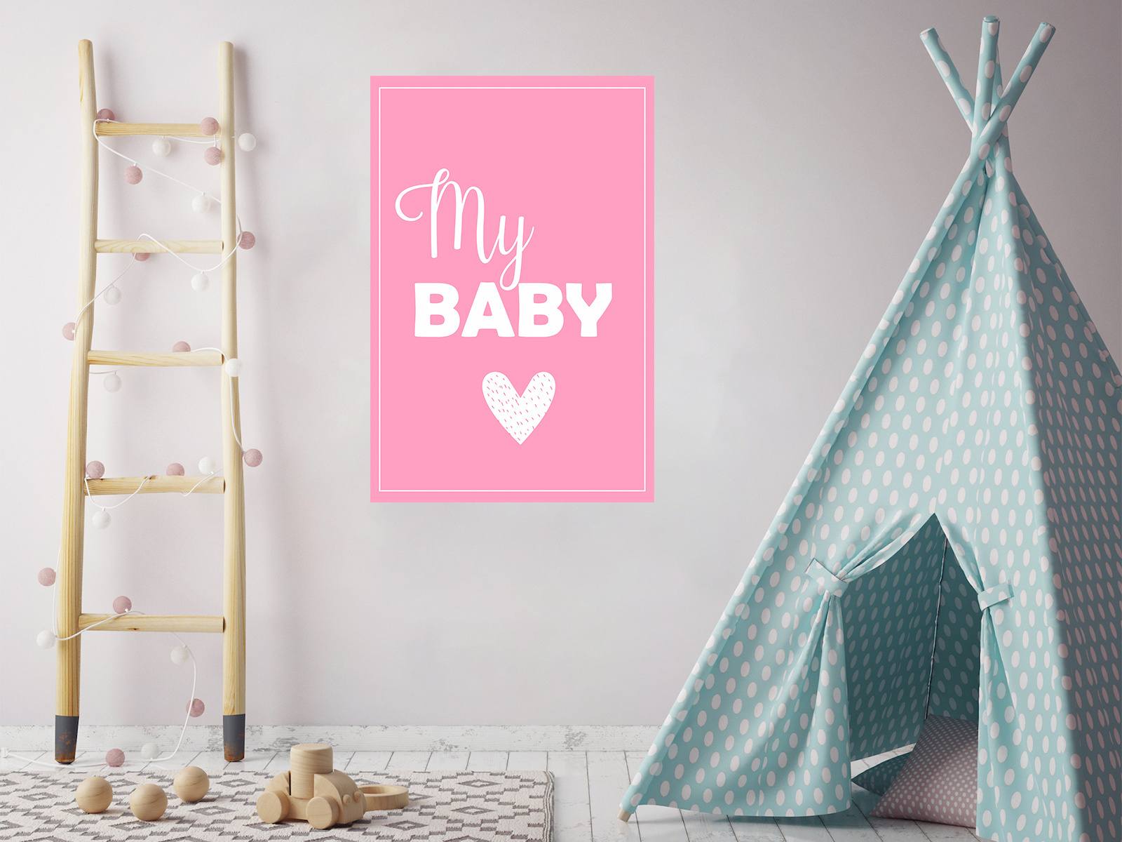 Awkward Styles My Baby Poster Wall Art Kids Room Wall Decor Pink Poster Baby Room Decor Gifts for Kids Baby Girl Room Printed Art Picture Mother Quotes Decor Girls Play Room Wall Decor Pink Poster - image 2 of 3