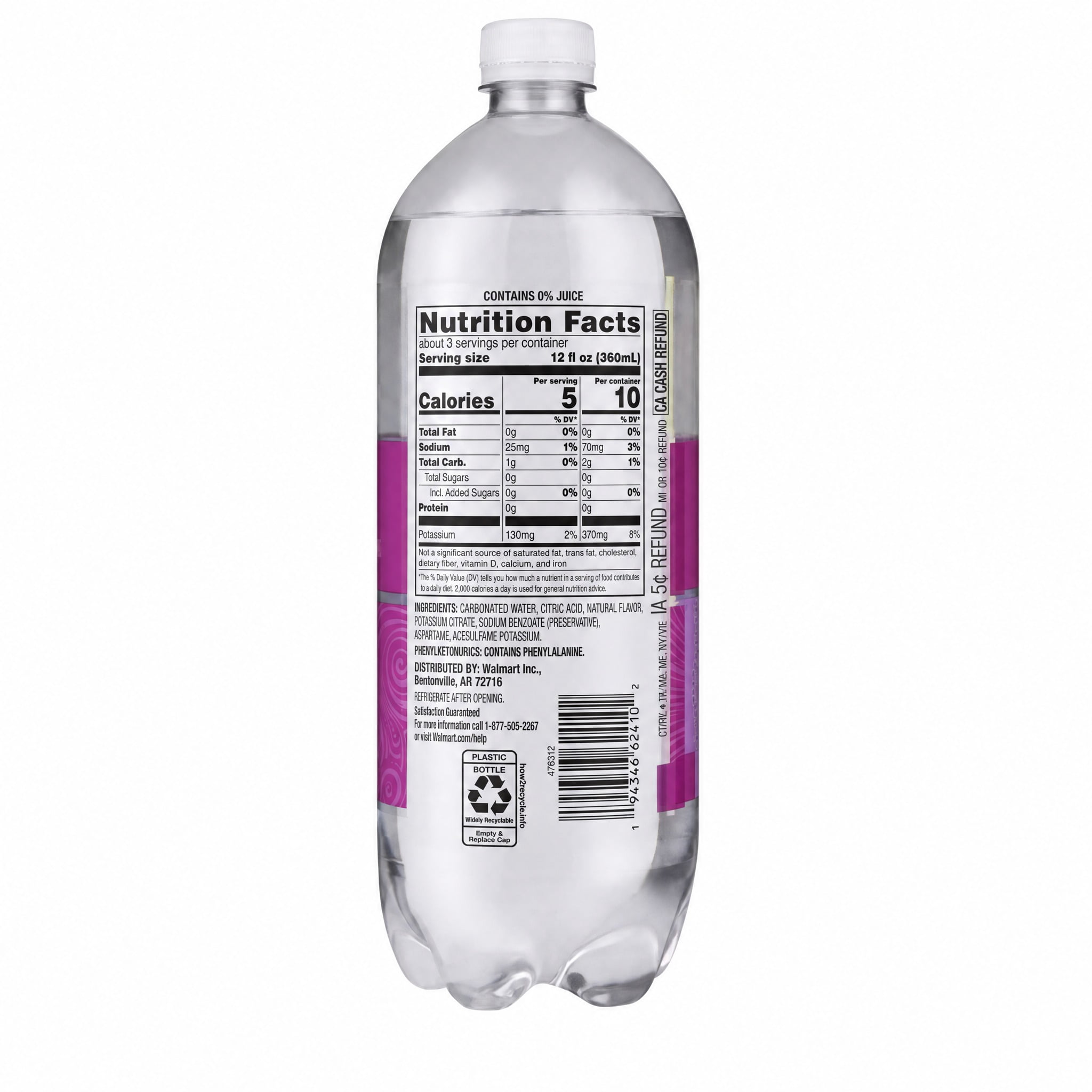 Clear American Black Cherry Flavored Sparkling Water, 33.8 fl oz Bottle