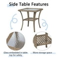 thumbnail image 5 of PARKWELL 5-Piece Outdoor Patio Conversation Furniture Set for Backyard, Deck w/Wicker Rocking Chairs Matching Side Table,Loveseat,Coffee Table, Seat Cushions, 5 of 6