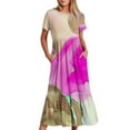 thumbnail image 2 of Mefallenssiah Mode Femmes Col Rond Manches Courtes Robe Imprimée, 2 of 5