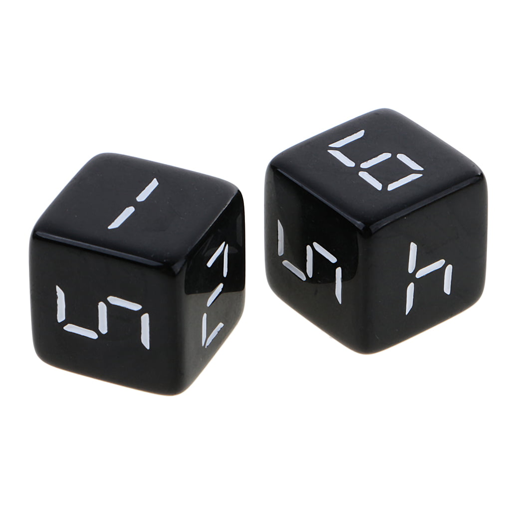 10Pcs Plastic 16mm Standard D6 Dice Six Sided Black with White Numbers 