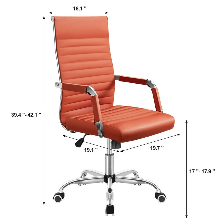 Orange leather desk chair new arrivals