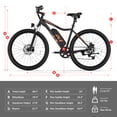 thumbnail image 3 of ZDZA 27.5'' Electric Bike for Adults, 750W Peak Motor , 48V 10.4Ah Removable Battery, 45 Miles, Class 2 E-Mountain Bike, 7-Speed Ebike with Display UL2849, 3 of 6