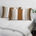 thumbnail image 4 of Modern Brown Queen Size Pillow Cover, Pillowcase Protectors with Zipper, Breathable Decorative Throw Pillow Case Cover, Boho Contemporary Geometric Striped Pillow Shams for Couch Sofa 20x30Inch, 4 of 8