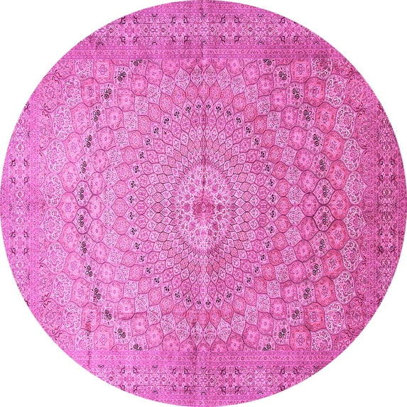 Ahgly Company Indoor Round Persian Pink Traditional Area Rugs, 6' Round
