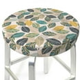 thumbnail image 3 of Honeii Vintage Leaves Bar Stool Covers – Perfect Fit for 12" to 14" Round Stools, Crease-Resistant, Stretchy, Washable & Dustproof Seat Slipcovers-14 inch, 3 of 7