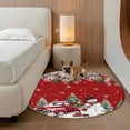 thumbnail image 3 of Round Area Rugs Collection 7 Ft, Red Christmas Non-Slip Residential Carpet, Snowman Xmas Truck Balls Tree Indoor Crawling Mats Runner Rugs for Living Room/Dining Room/Bedroom, 3 of 8