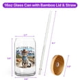 thumbnail image 5 of Welcome Fall Western Cowboy Manx Enjoys Majestic Autumn 16oz Glass Cup Mug Cat Lover Kitten Owner Gifts Glass Can with Bamboo Lid and Straw - 01007, 5 of 5