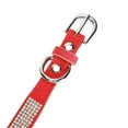 thumbnail image 3 of Red L 50x2.5cm Suede Microfiber Double Bowknot Crystal Sparkle Rhinestone Cat Collar Pet Supply, 3 of 5