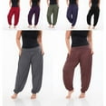 thumbnail image 2 of White Mark PS560-Brown-3XL Women Plus Harem Pants, Brown - 3XL, 2 of 9