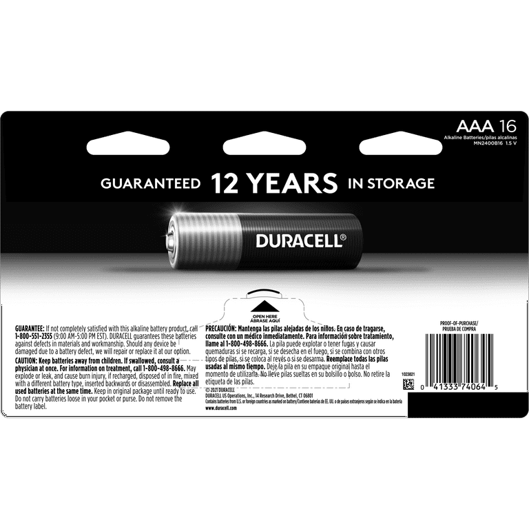 Duracell Coppertop AAA Alkaline Batteries - 16 pack