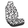 thumbnail image 1 of Wukai Cute Panda Face Full Set Car Seat Covers with Soft Padding Universal Auto Front Seats Protector and Cushion Mat, 1 of 5
