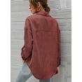 thumbnail image 3 of Jusfitsu Women’s Shacket Jacket Corduroy Long Sleeve Blouse Tops Casual Button Down Shirts for Women Oversized Top, 3 of 6