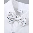 thumbnail image 4 of CARETOO Boy Clothes Suits 3Pcs Set Formal Shirt Bowtie Suspender Pants Big Kid Cotton Outfits 6-10T, 4 of 16