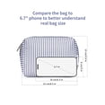 thumbnail image 3 of Cute Makeup Bag Travel Cosmetic Bag Organizer Toiletry Bag Make up Bags with Compartments Pouch Purse for Women & Men, Blue Stripe, 3 of 6