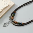 thumbnail image 4 of Multi Strand Wooden Bead Collar Necklace Lightweight Comfortable Jewelry, 4 of 8