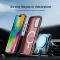 thumbnail image 4 of Allytechgroup Magnetic Translucent Back Case Cover for Apple iPhone 16 Pro Max, Rugged Bumper Heavy Duty Shockproof Anti-Scratch Protective Stylish Phone Case for Women Men, Winered, 4 of 5