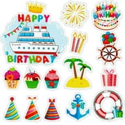 Birthday Cruise Door Decorations,Ricihene16Pcs Funny Cruise Door Magnets Magnetic Cruise Accessories Reusable Happy Birthday Door Sign for Refrigerator Ship Stateroom Office Carnival Party