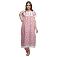 thumbnail image 1 of Moomaya Chemise de Nuit Maxi à Manches Courtes Imprimée, Boutonnée, en Coton, Tenue de Sommeil, 1 of 5