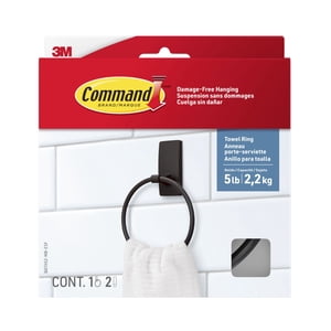 Command Matte Black Adhesive Towel Ring