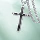 thumbnail image 5 of Collar cruzado Hugo de acero inoxidable para hombre Cruz Negra, 5 of 8