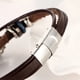 thumbnail image 5 of Pulsera de cuero con incrustaciones de turquesa Pulsera de cuero Punk Retro Oval Pulseras de viento, 5 of 8
