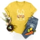 thumbnail image 4 of Blusa informal de manga corta con cuello redondo y estampado de Pascua para mujer Pompotops hfajkhk127853, 4 of 5